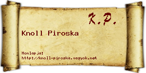 Knoll Piroska névjegykártya